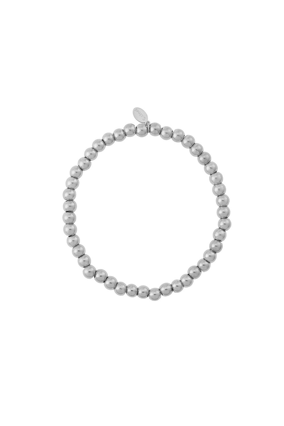 Solid Bead Bracelet Silver | 5 mm