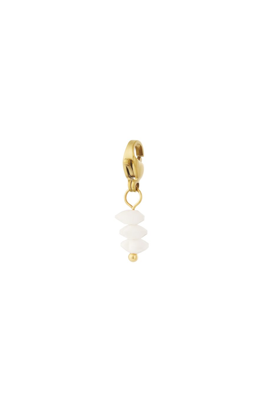 Triple Stone Charm White