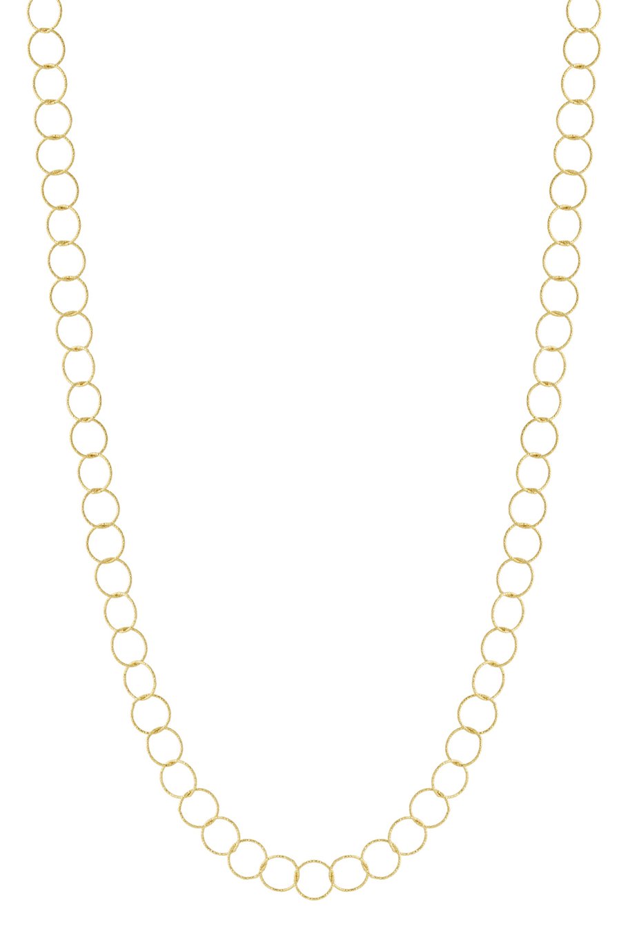 Long Circle Necklace Silver