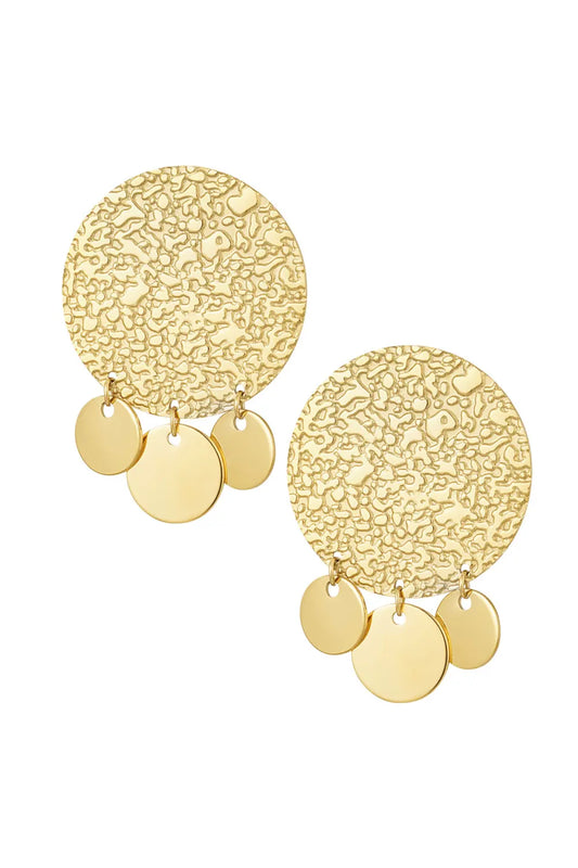 coin earstuds gold