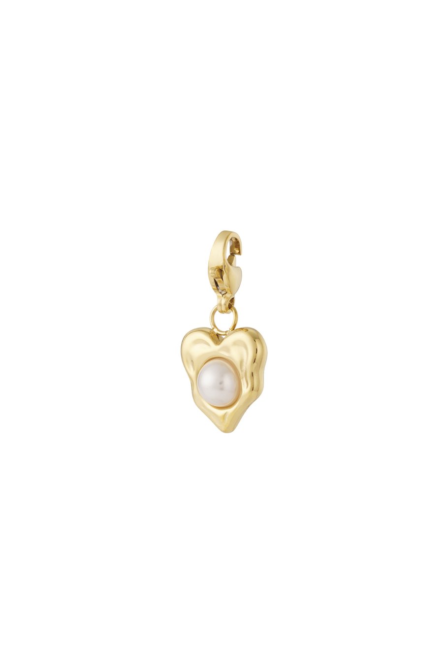 Pearly Heart Charm Gold