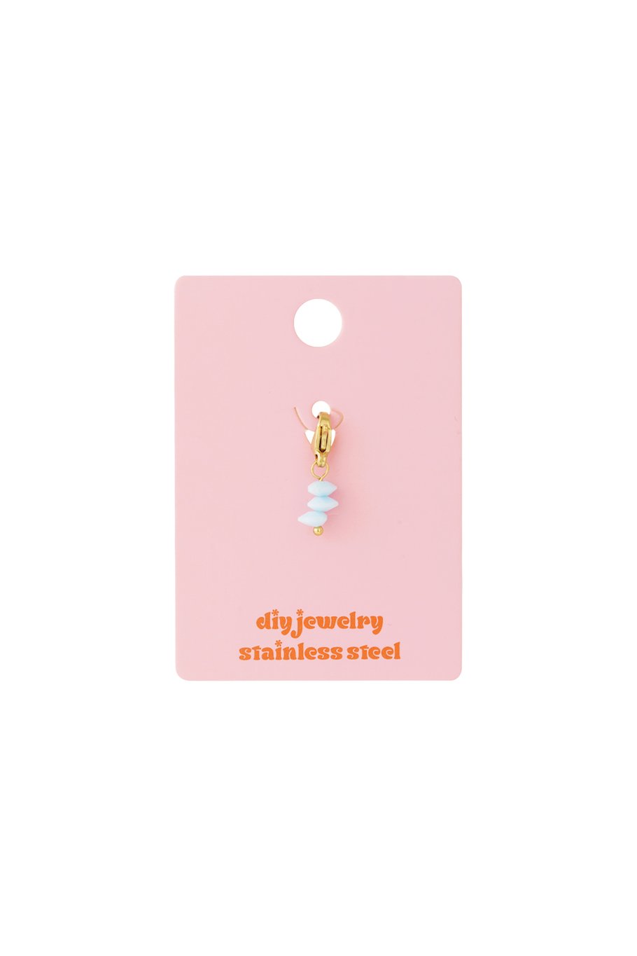 Triple Stone Charm Baby Blue