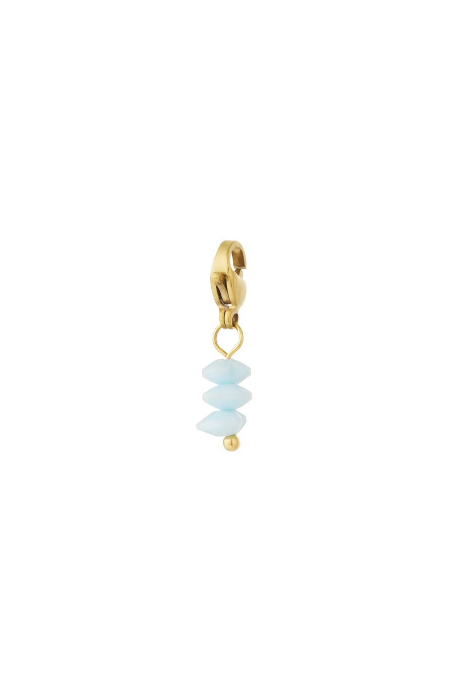 Triple Stone Charm Baby Blue