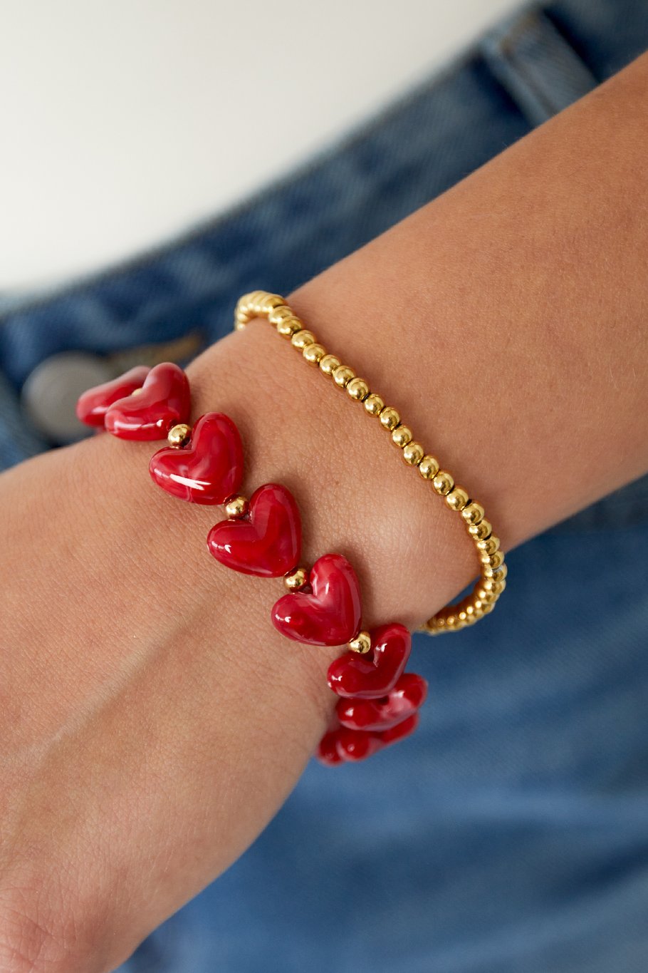 Solid Bead Bracelet Gold | 4 mm