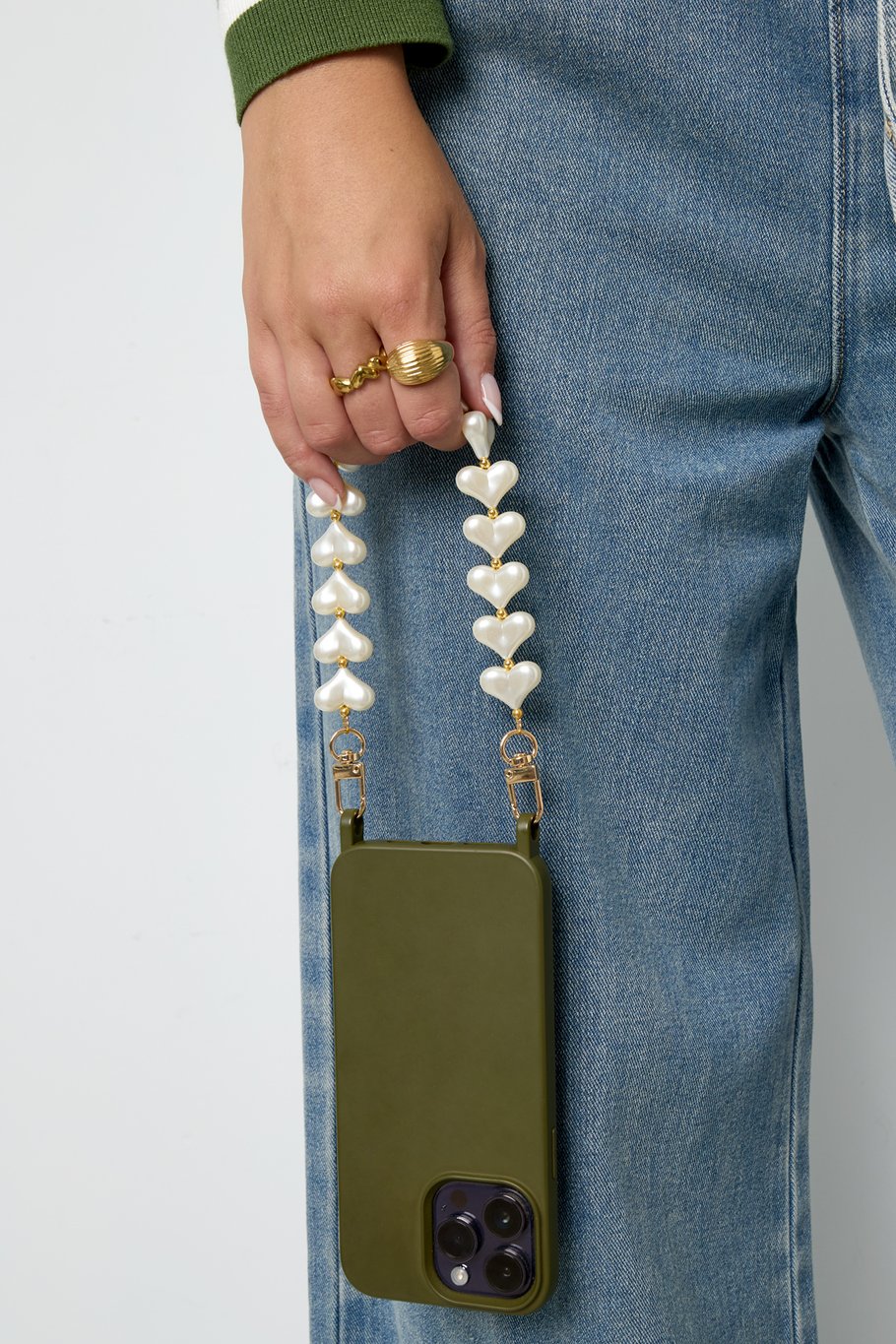 Pearly Heart Phone Cord