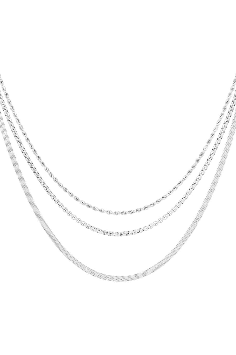 Layered Necklace Silver