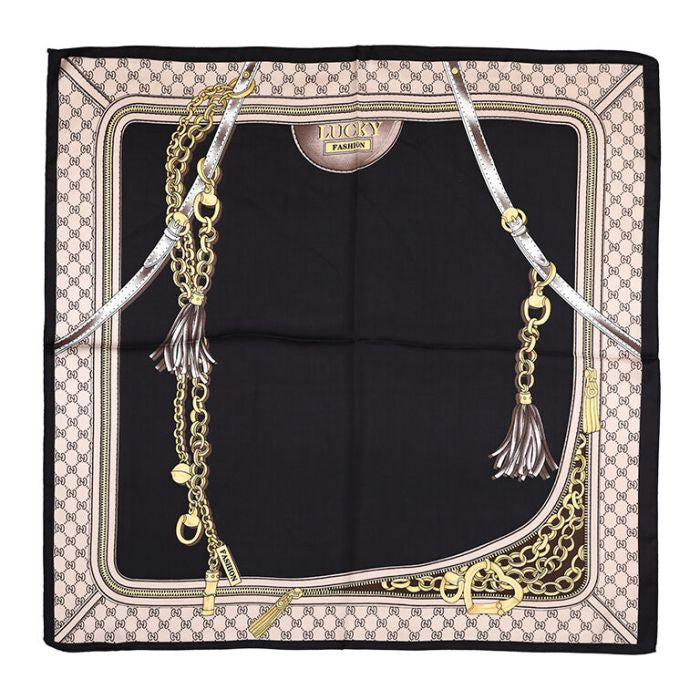 mini scarf black chain