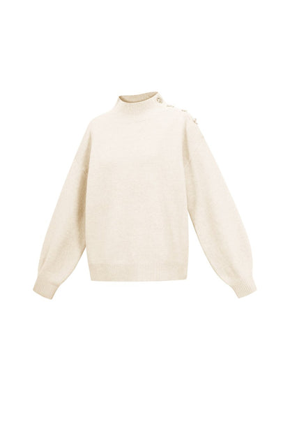 BUTTON KNIT OFF-WHITE