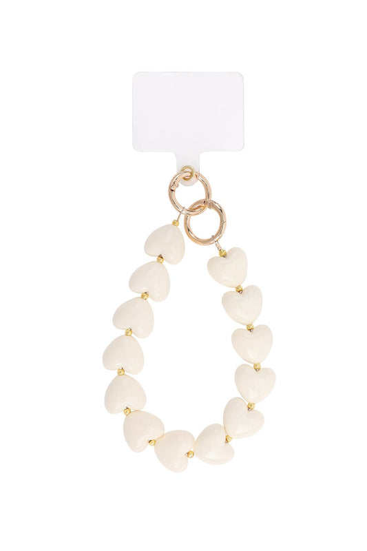 Classy Heart Phone Cord | Off-White