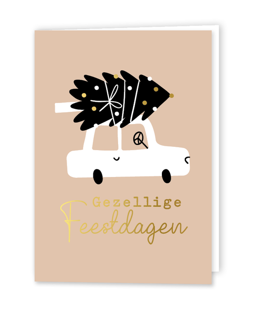 Wenskaart A6 Dubbel | Gezellige Feestdagen