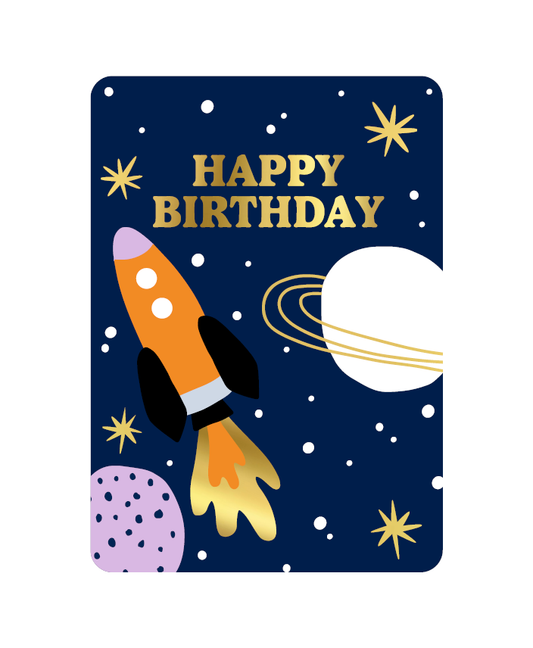 Wenskaart A6 | Happy Birthday Raket