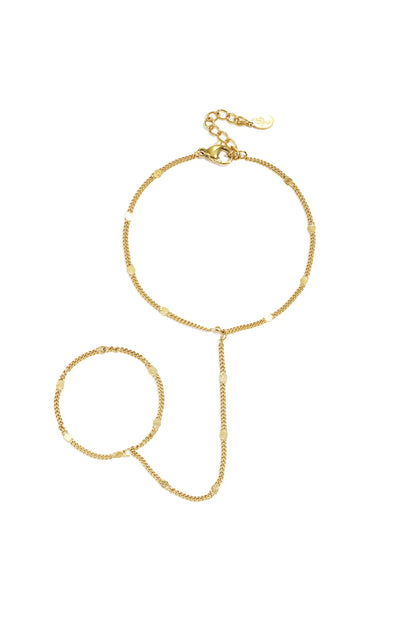 pattern hand chain gold