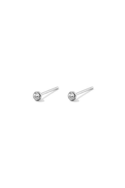 mini crystal earstuds silver