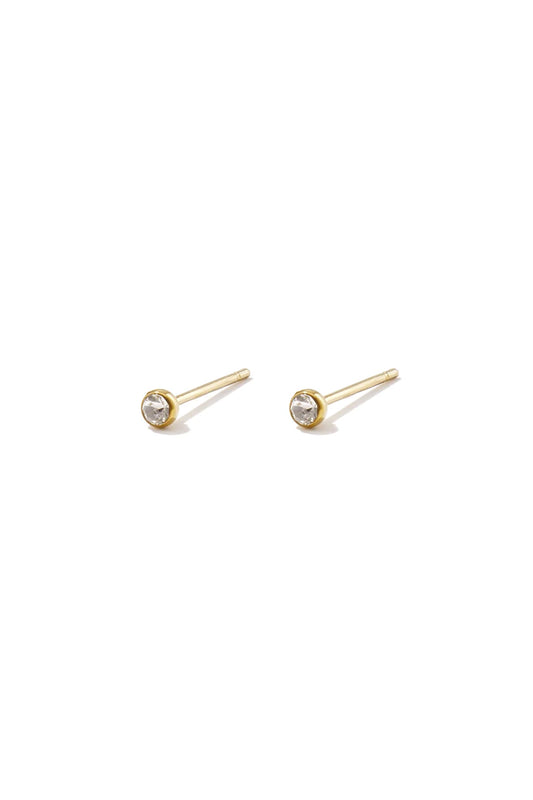 mini crystal earstuds gold