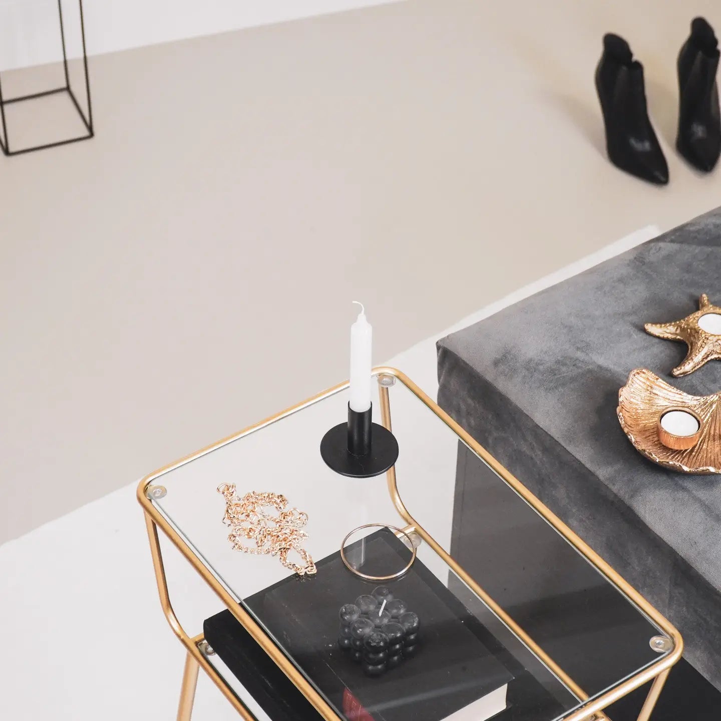 METALEN KANDELAAR ZWART