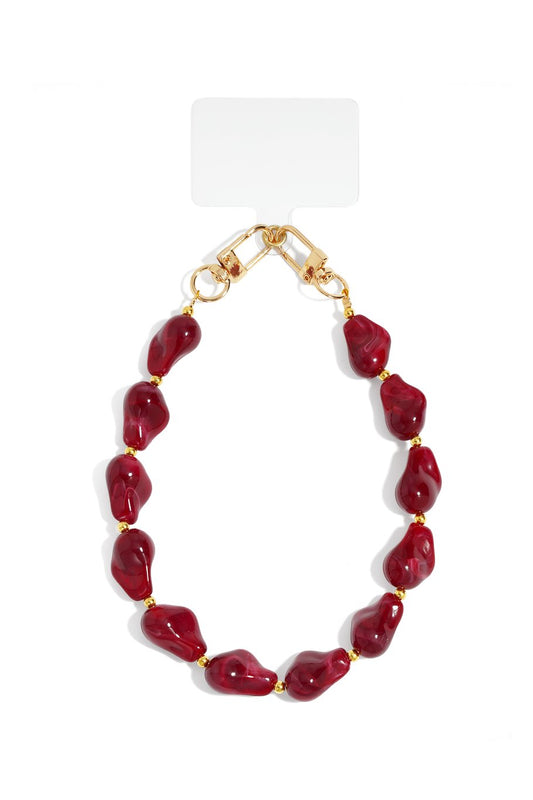 Phone Cord Acrylic Beads Burgundy
