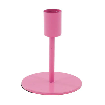 HOGE METALEN KANDELAAR NEON ROZE