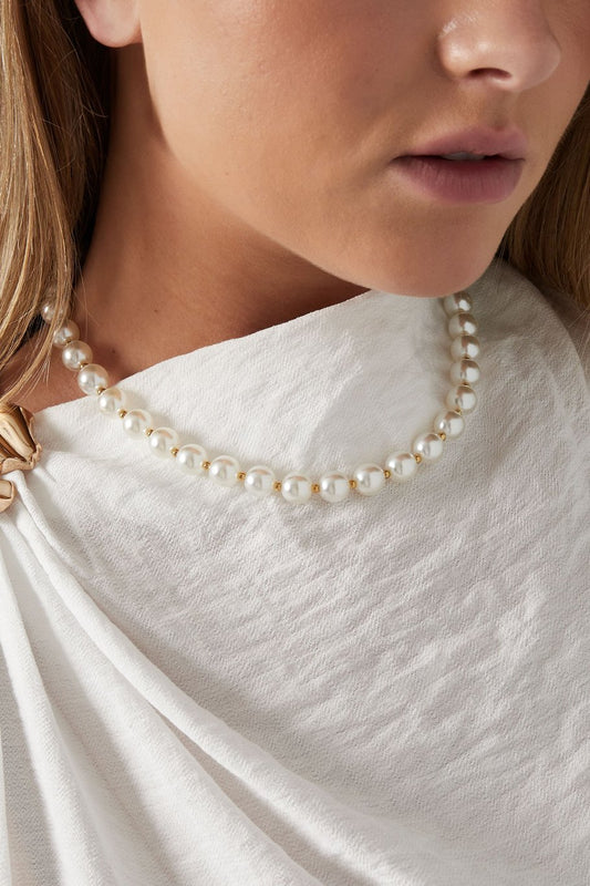 Vintage Vibe Necklace White & Gold