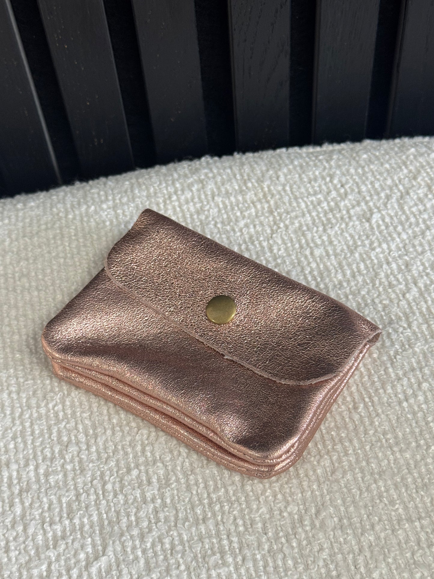 Shimmery Leather Wallet Pink