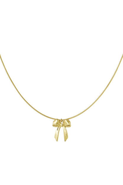 Long Bow Necklace Gold