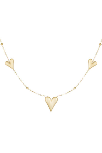 Long Heart Necklace Gold
