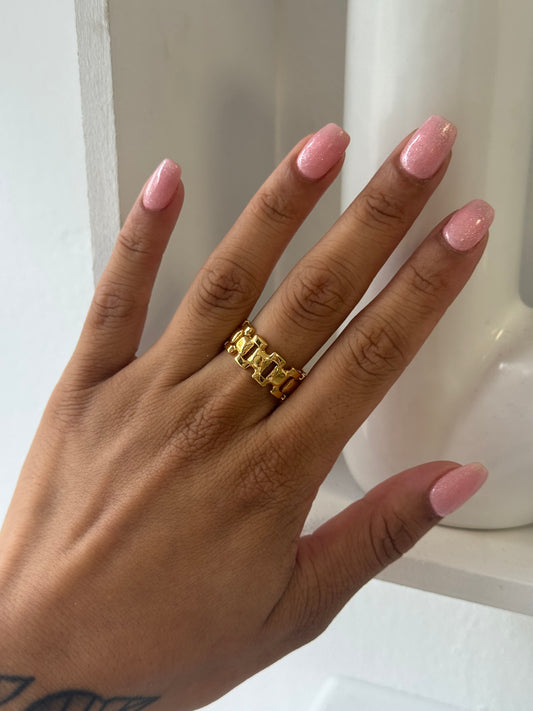 Bold Link Ring Gold