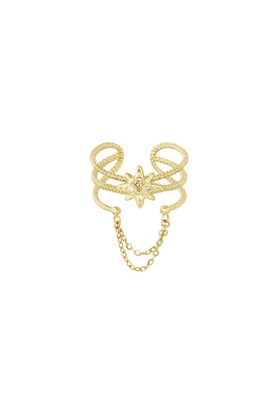 Ring With Star & Stone Gold