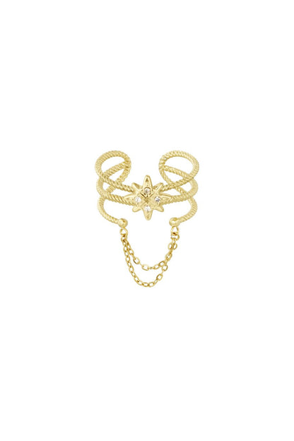 Ring With Star & Stone Gold