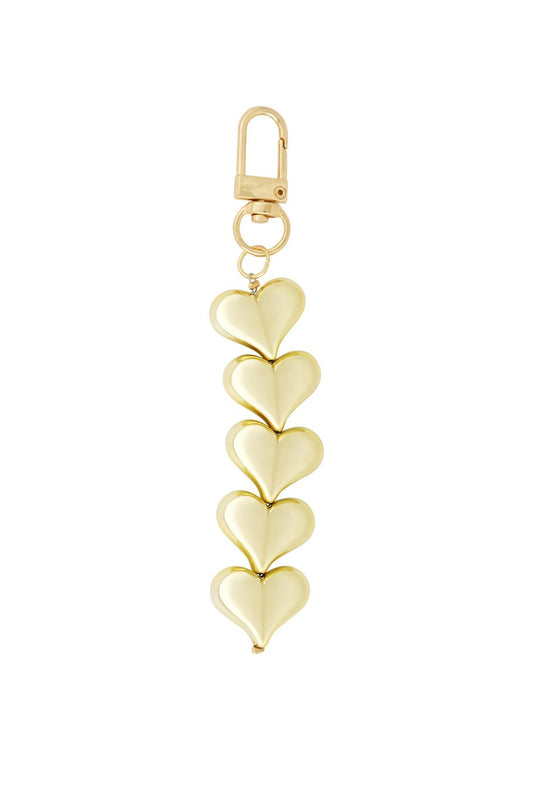 Bold Heart Bag Charm | Gold