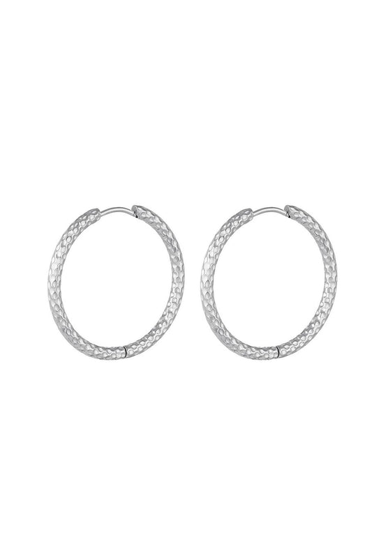 Pattern Hoops Silver
