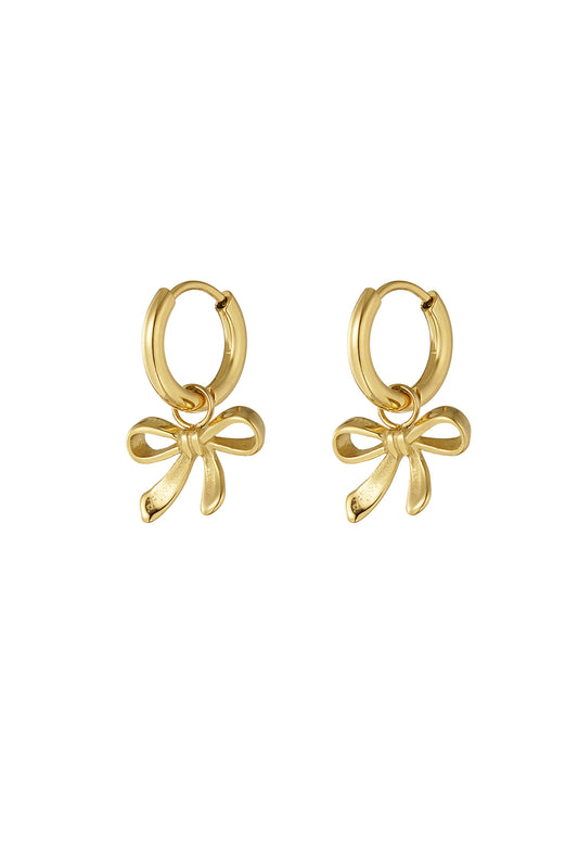 Dreamy Bow Hoops Gold