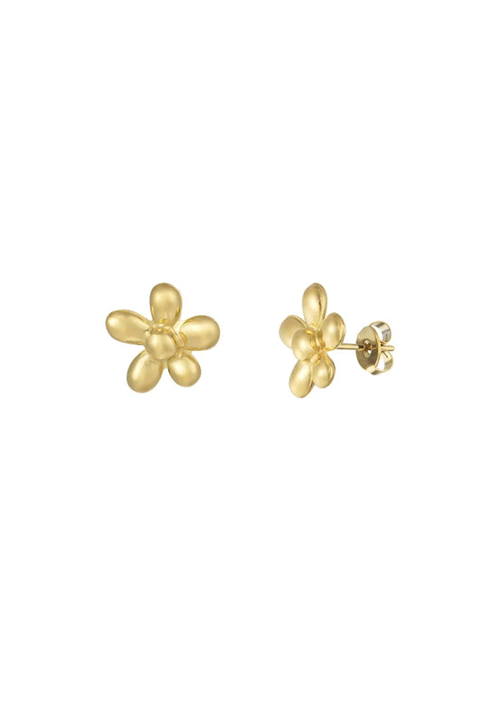 flower earstuds gold
