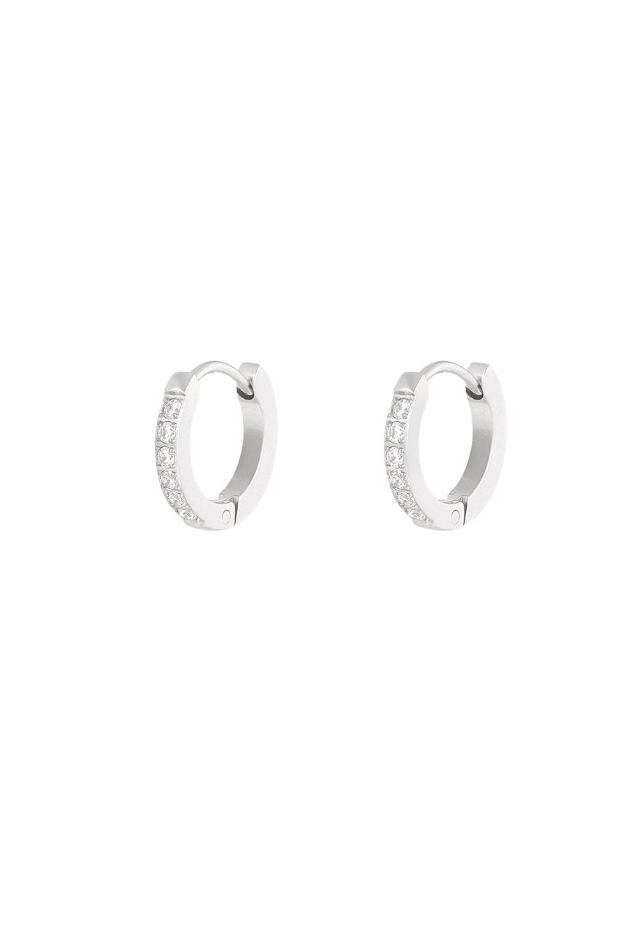 Mini Diamond Hoops Silver