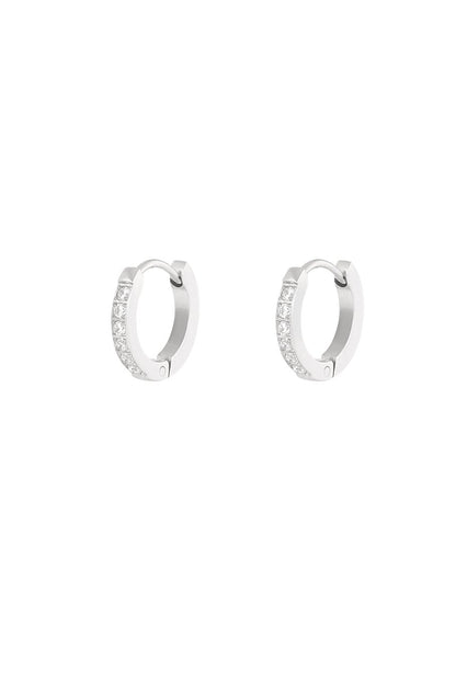 Mini Diamond Hoops Silver