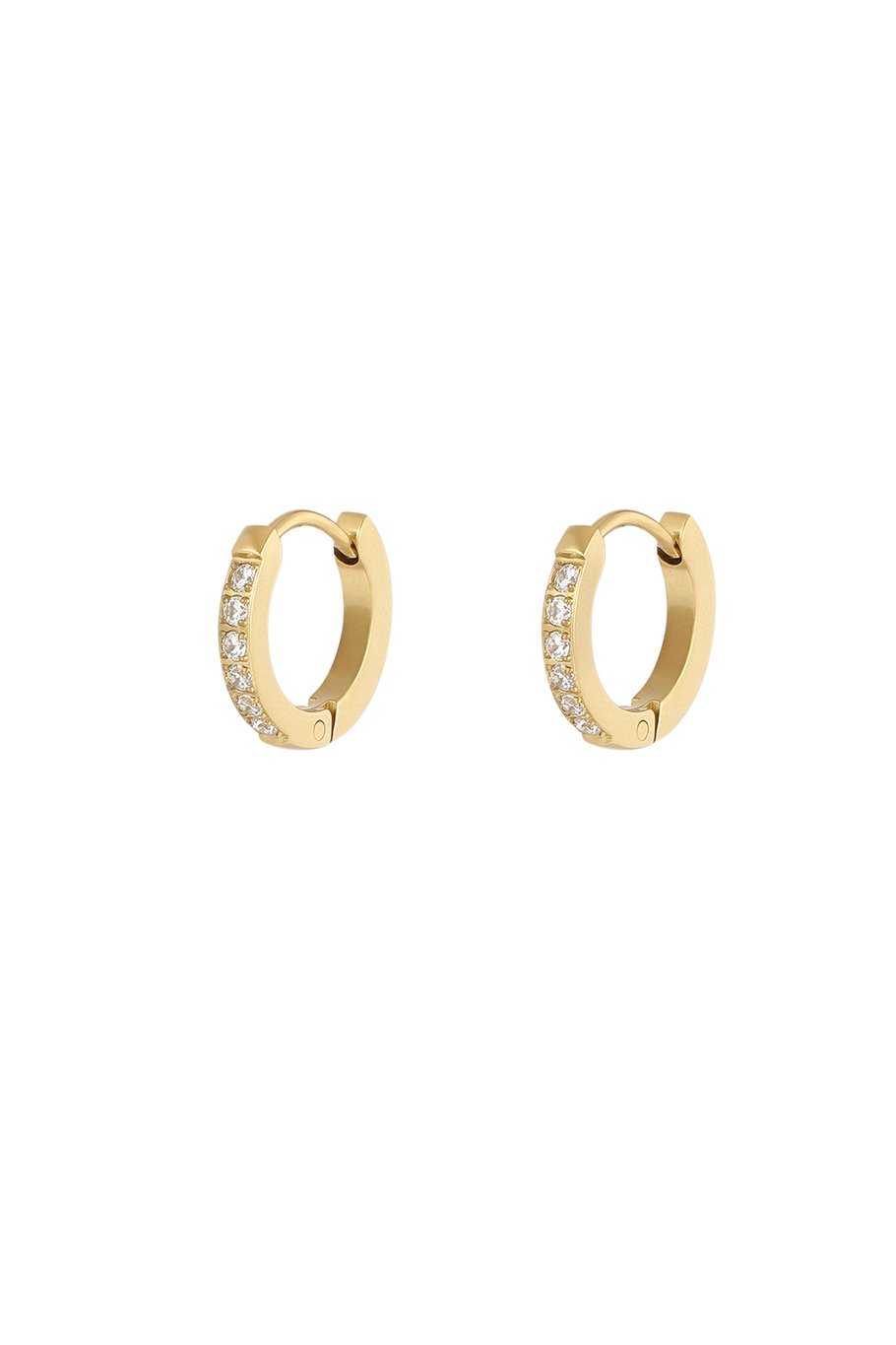 Mini Diamond Hoops Gold