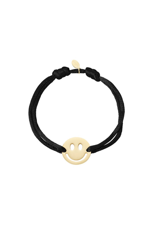 SATIN SMILEY BRACELET BLACK