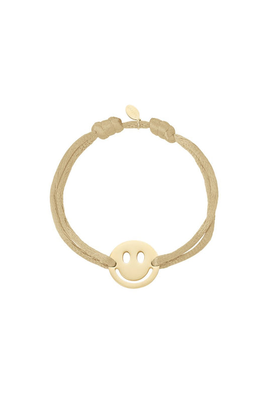 SATIN SMILEY BRACELET BEIGE