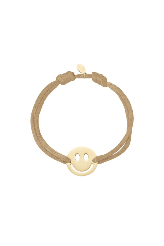 SATIN SMILEY BRACELET BROWN