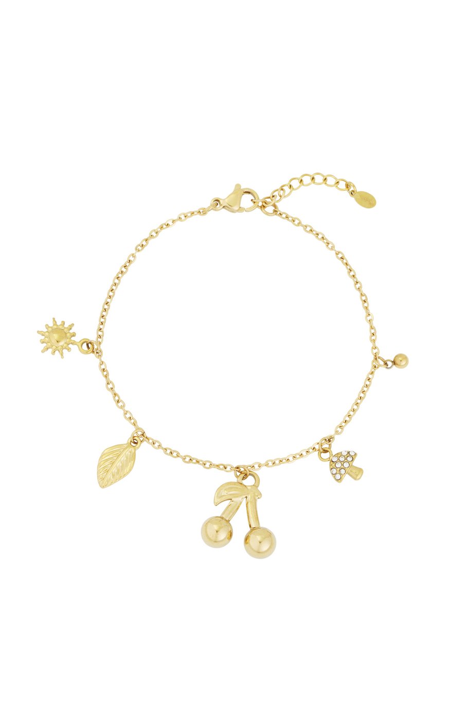 Cherry Bliss Charm Bracelet Gold