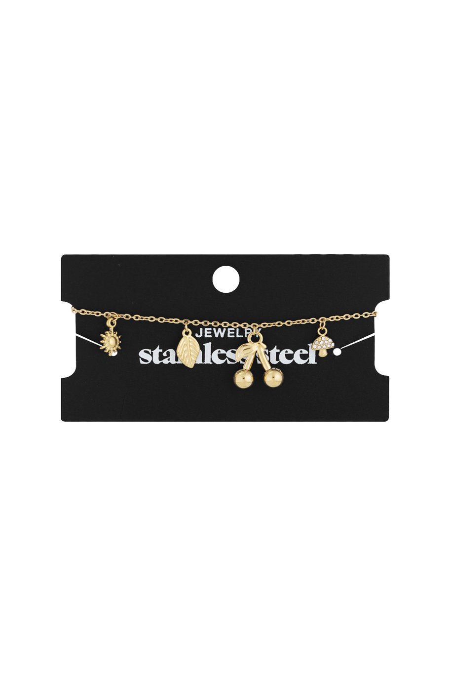 Cherry Bliss Charm Bracelet Gold