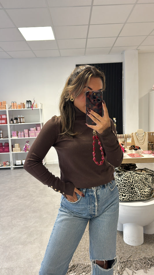 BUTTON TOP CHOCO
