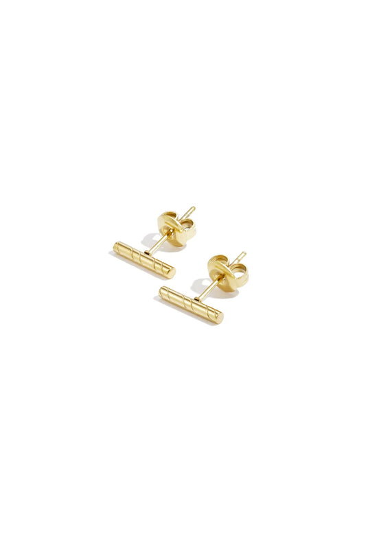 striped earstuds gold