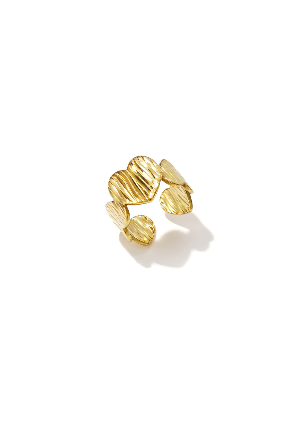 striped love ring gold