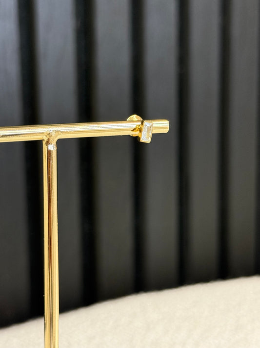 diamond square earstuds gold | one piece