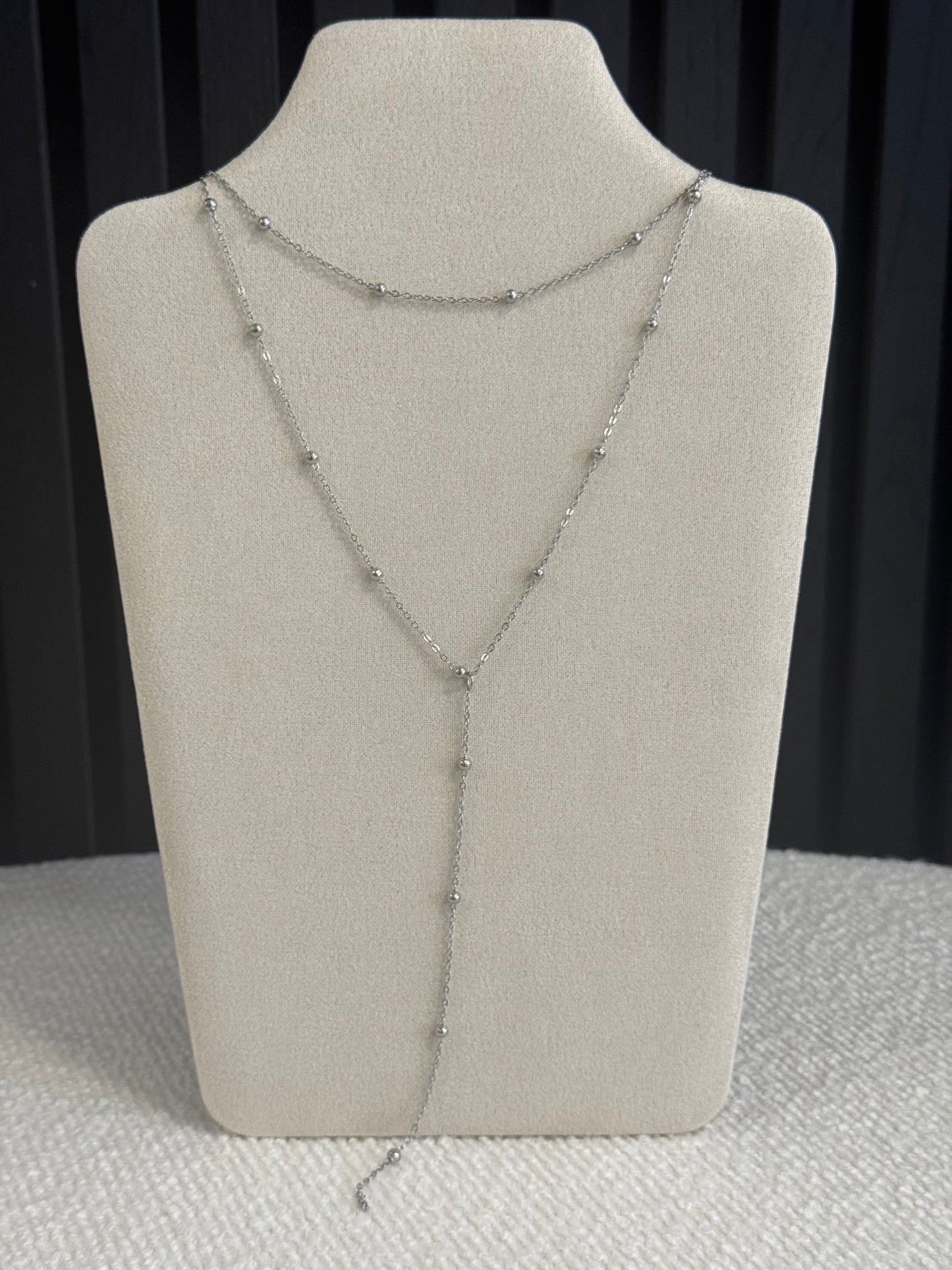 Fine Double Layered Necklace Silver