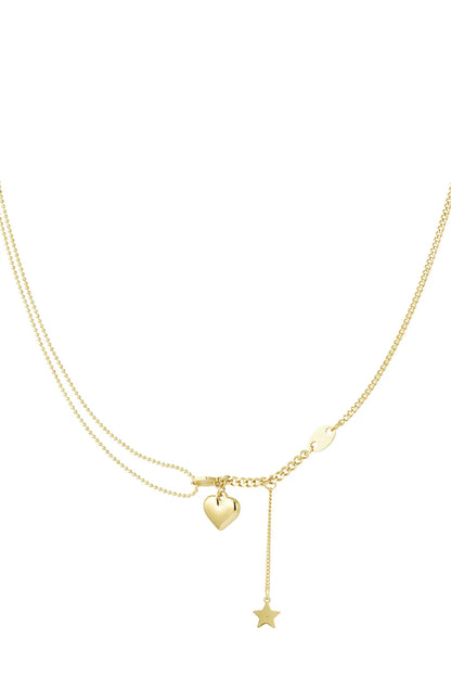 lovely star necklace gold