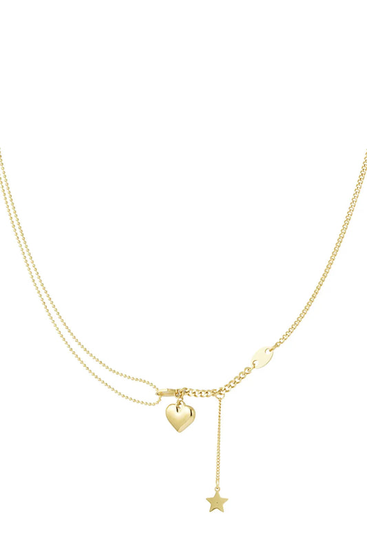 lovely star necklace gold