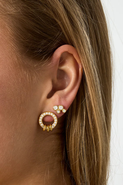 round diamond earstuds gold