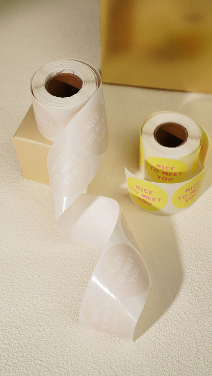 NICE TO MEET YOU STICKER | BEIGE