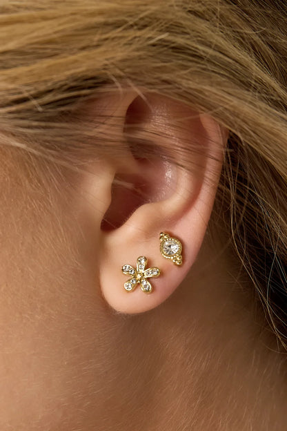 mini medaillon earstuds gold